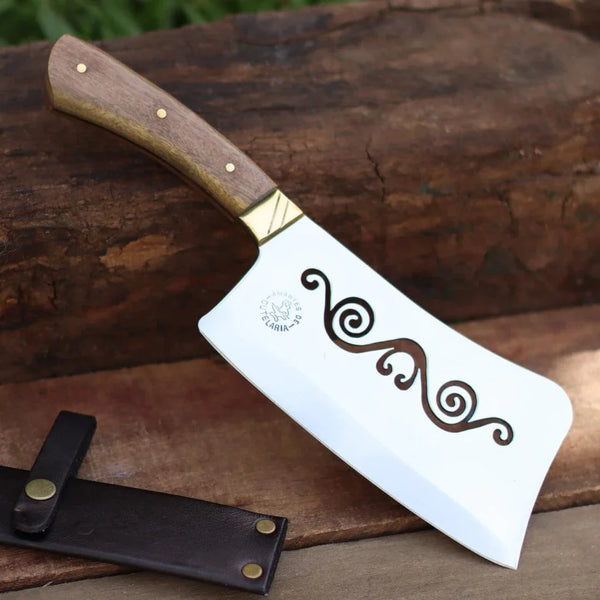 Cutelo Artesanal Personalizado para Churrasco Mustache | Aço Inox 7"
